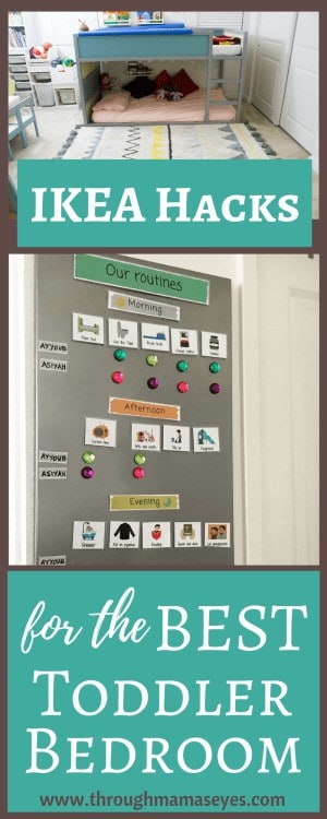 Toddler Bedroom Hacks, Ikea Hacks, Set A Good Routine for your child, Ikea, Kura Bed, Best Toys, Storage Ideas