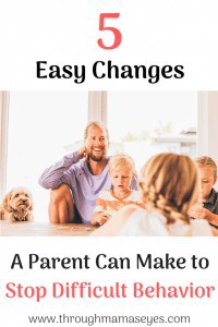 5 Easy Changes A Parent Can Make to Stop Difficult Behavior. www.throughmamaseyes.com